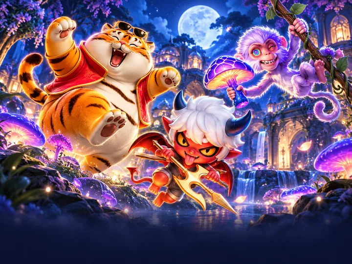 Fortune Tiger, Monkeys Wild Party และ Lucky Mischief ในสวนแฟนตาซี